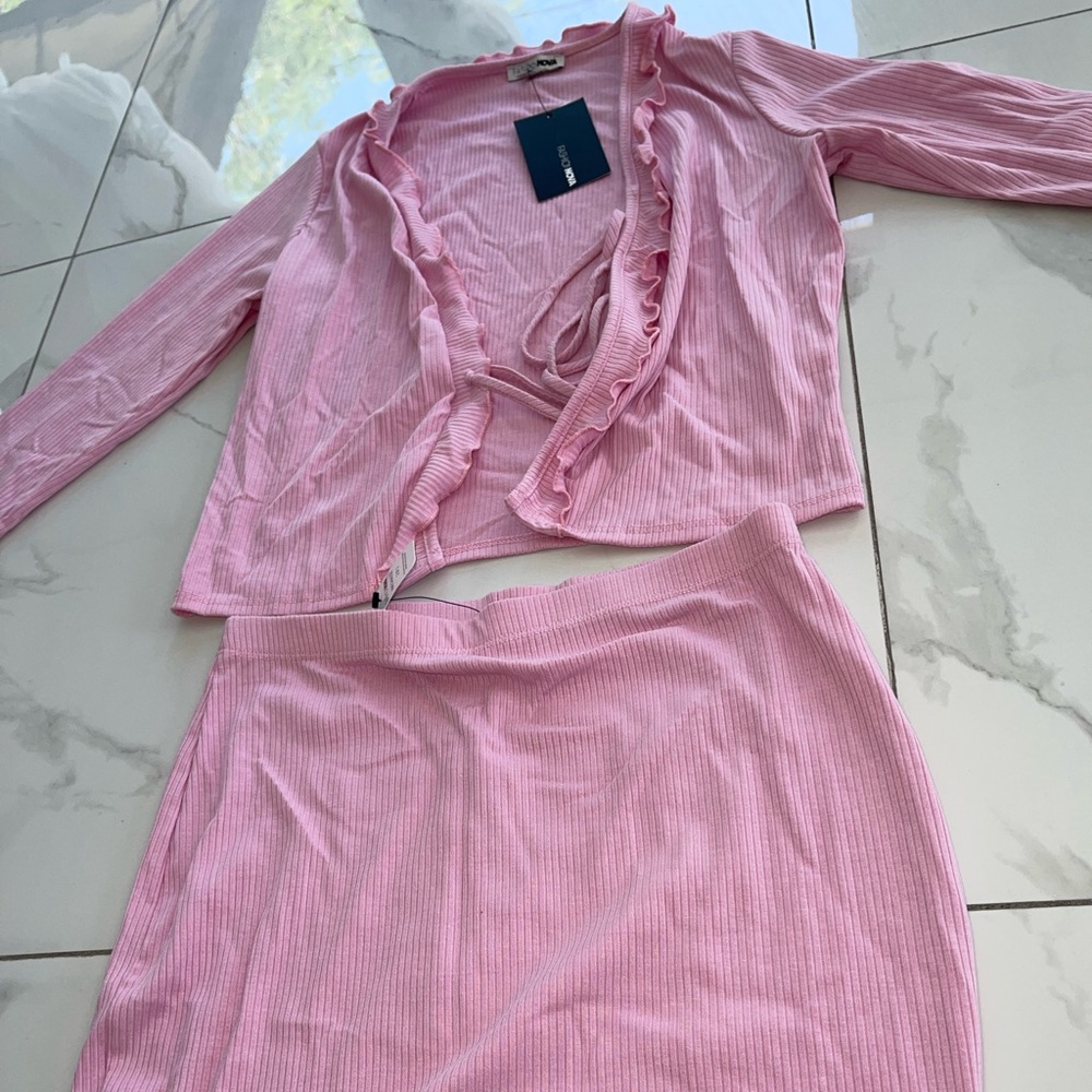 Fashion Nova two piece pink set
